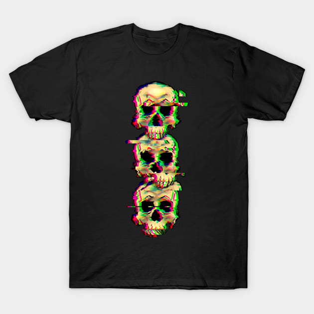 Glitch skull T-Shirt by Tlou_arts